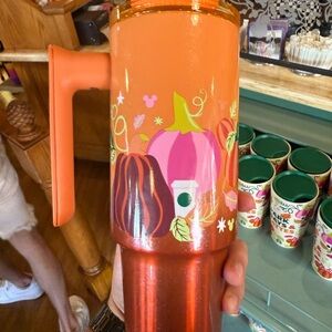 Disney fall Orange Pumpkin Starbucks Tumbler